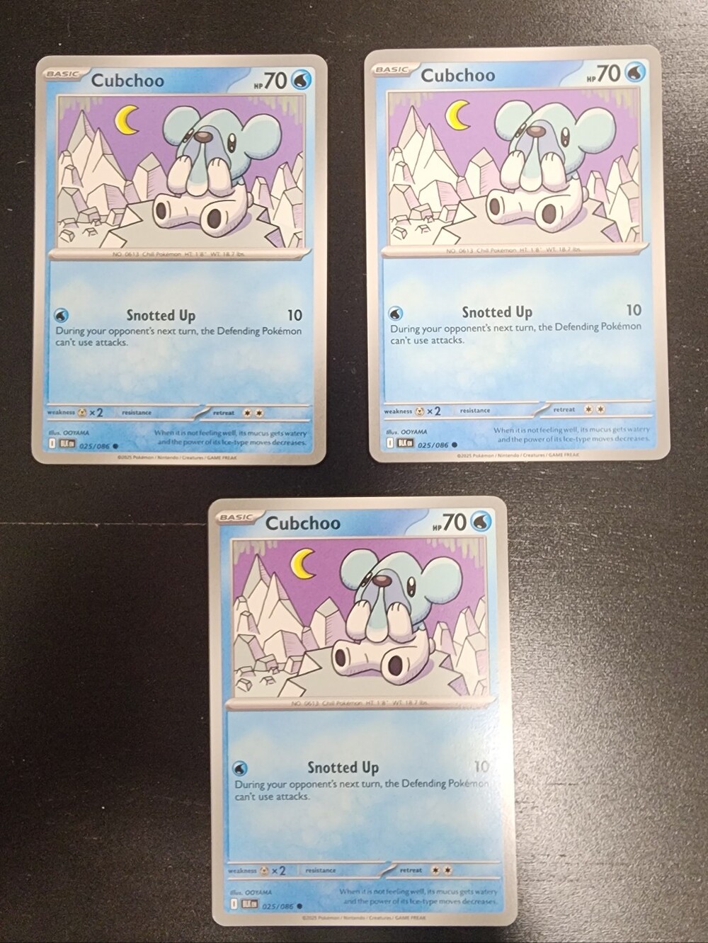 Cubchoo Pokémon Card Lot – 3 Cards